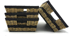 Load image into Gallery viewer, Handcrafted 4 Home 4-Pack Wicker Storage Baskets Set with Handle for Shelves, Cloths, Toy Organizer in Bedroom, Living Room, Kid’s Room, Cubby, Closet, Laundry