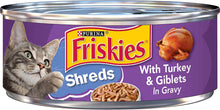Load image into Gallery viewer, Purina Friskies Shreds Wet Cat Food - 5.5 oz. Cans (Pack of 24)