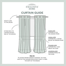 Load image into Gallery viewer, Exclusive Home Navarro Striped Sheer Grommet Top Window Curtain Panels (Set of 2), 54 x 84&quot;