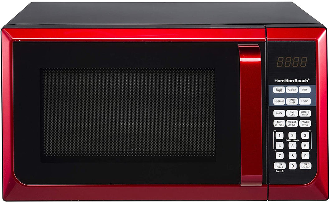 Hamilton Beach P90D23AL-WRR 0.9 cu.ft. Microwave Oven, Red/Stainless Steel