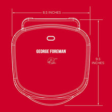 Load image into Gallery viewer, George Foreman 2-Serving Classic Plate Electric Indoor Grill and Panini Press, Red, GR10RM