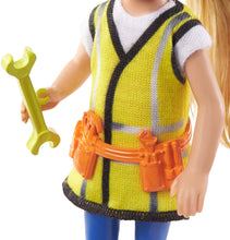 Load image into Gallery viewer, Barbie Chelsea Can Be Playset with Blonde Chelsea Builder Doll (6-In/15.24-cm) Hard Hat, Tool Belt, Goggles, Saw, Hammer, Wrench, Toolbox, Great Gift for Ages 3 Years Old &amp; Up