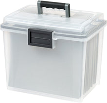Load image into Gallery viewer, IRIS USA UCB-HFB Letter Size Portable WEATHERTIGHT File Box, 19 Quart, Clear
