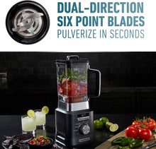 Load image into Gallery viewer, Calphalon Auto-Speed 2-Liter Blender with Blend-N-Go Smoothie Cup, Dark Stainless Steel