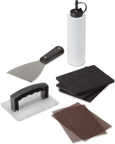 Cuisinart 8 Piece Griddle Cleaning Kit – Includes Sturdy Scraper, Cleaning Handle, 3 Cleaning Pads, 2 Cleaning Screens, Squirt Bottle