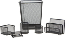 Load image into Gallery viewer, Mind Reader 4 Piece Desk Organizer Set, Pencil Holder, Letter Tray, Supply Organizer with Trash Can