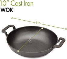 Load image into Gallery viewer, Cuisinart CCW-800 Pre-Seasoned Grilling, 10&quot; Cast Iron Wok
