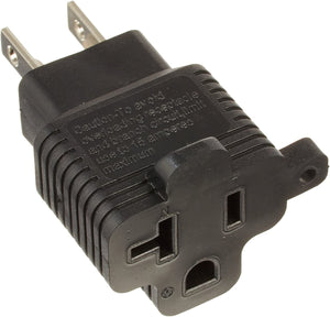 15-Amp to 20-Amp Plug Adapter, 20-Amp Socket to 15-Amp U.S 3 Prong Plug