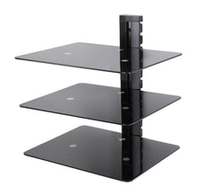 Load image into Gallery viewer, AVF AS300-A Wall Mounted AV Component Shelving System - 3 Shelves, Black