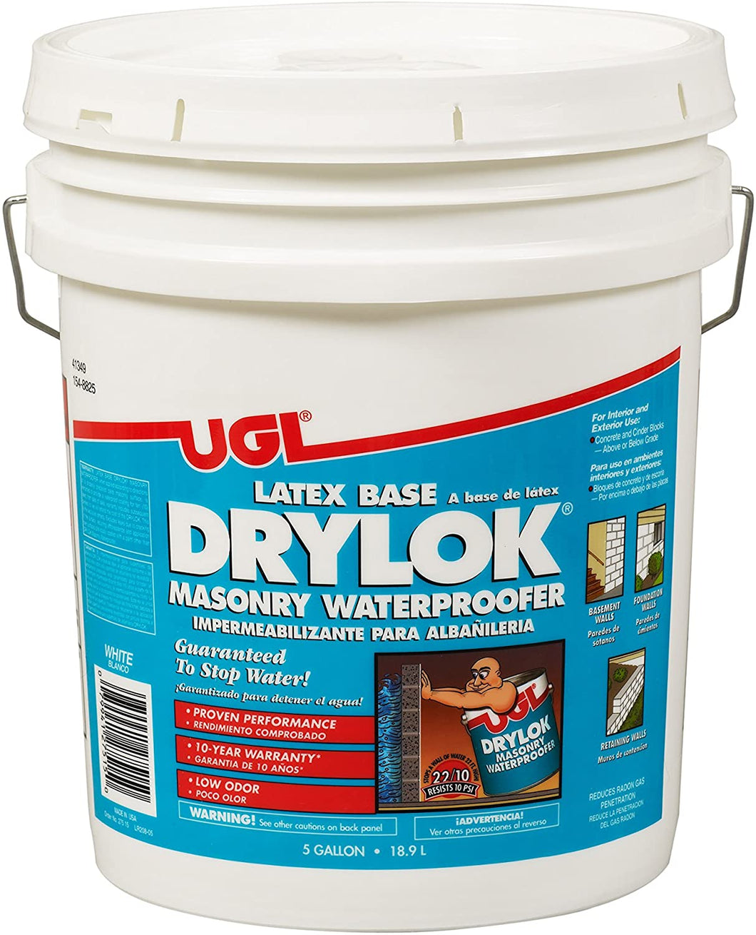 Drylok 275 Masonry Waterproofer Water-Based White, 5-Gallon Pail