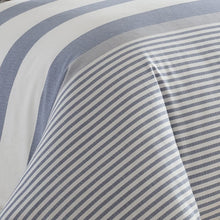 Load image into Gallery viewer, Nautica Home | Fairwater Collection | 100% Cotton Mediterranean Inspired Design Herringbone Weave Comforter Matching Sham, 2-Piece Bedding Set, Twin, Blue