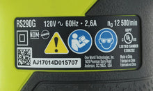 Load image into Gallery viewer, Ryobi RS290G 2.6 Amp 12,500 OPM Single Speed 5 Inch Hook and Loop Corded Random Orbit Sander w/ 3 Pads and Dust Bag