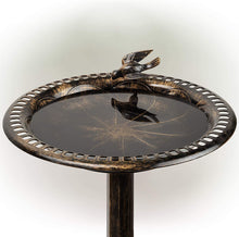 Load image into Gallery viewer, Alpine Corporation TEC294BZ Birdbath Bronze w/Bird Decoration, 26 Inch Tall