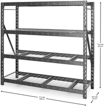 Load image into Gallery viewer, 77&quot; Wide Heavy Duty Rack with Four 24&quot; Deep Shelves