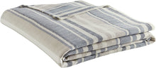 Load image into Gallery viewer, Eddie Bauer 213122 Herringbone Blanket, Twin, Blue Stripe