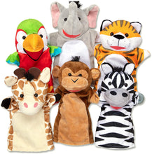 Load image into Gallery viewer, Melissa &amp; Doug Safari Buddies Hand Puppets Puppet Set