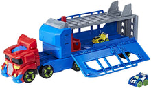 Load image into Gallery viewer, Playskool Heroes Transformers RBT Optimus Prime Race Track Trailer Playset