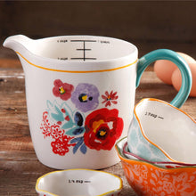 Load image into Gallery viewer, 5-Piece Prep Set, 4-Piece Durable Stoneware Measuring Bowls with 4-cup Measuring Cup,Multicolor