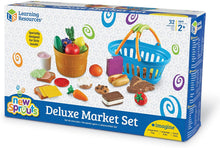 Load image into Gallery viewer, Learning Resources New Sprouts Deluxe Market Set, Play Food, Grocery Play Toy, 32 Piece Set, Ages 2+