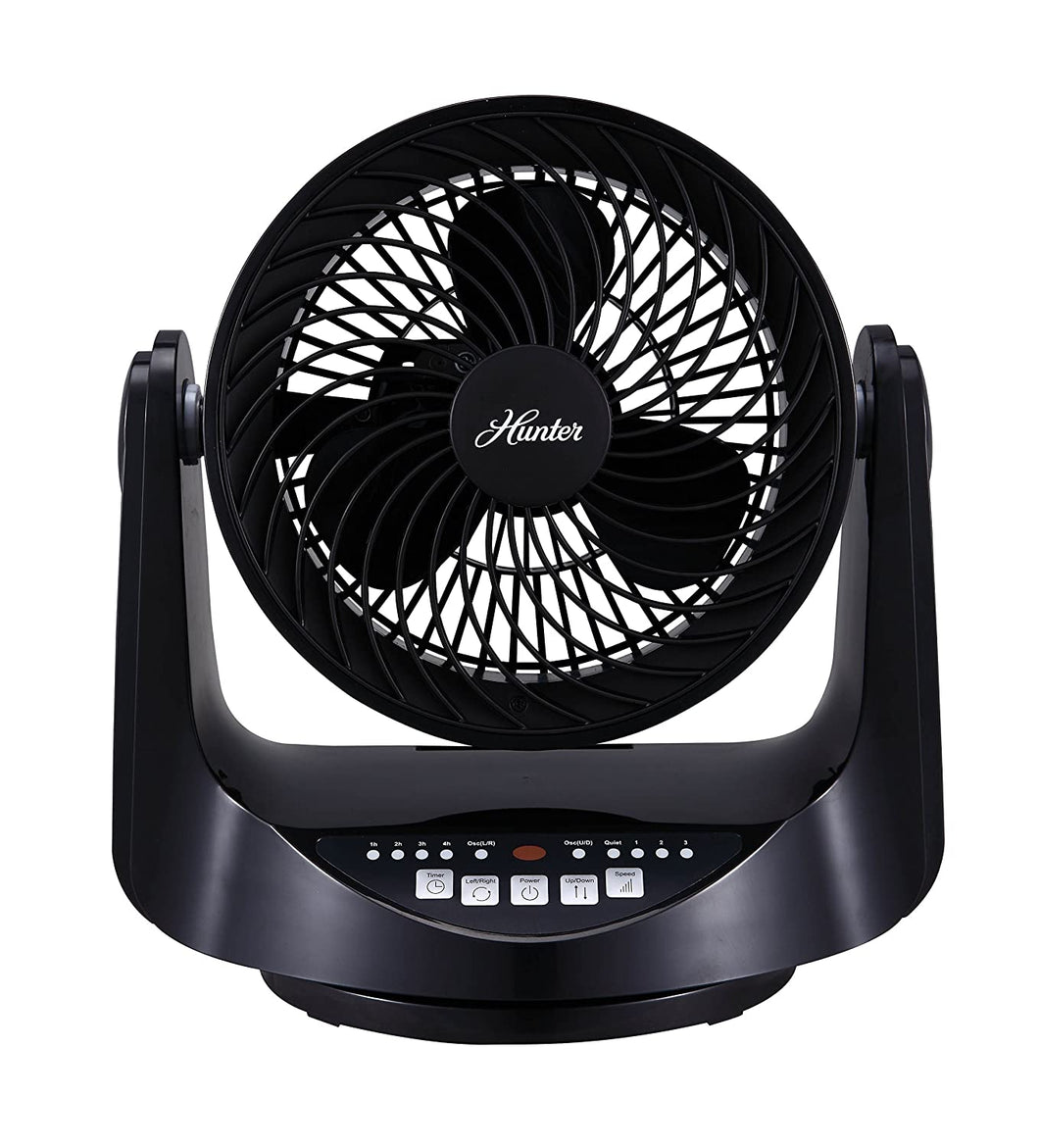 Hunter FSQ-MF09F-B Whole Room Table Fan - Black (Room Fan)
