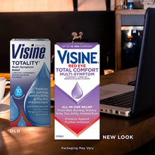 Load image into Gallery viewer, Visine Red Eye Total Comfort Multi-Symptom Eye Drops, All-in-One Astringent, Lubricant &amp; Redness Reliever Eye Drops for Irritated