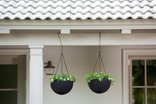Load image into Gallery viewer, KETER Resin Rattan Set of 2 Round Hanging Planter Baskets for Indoor and Outdoor Plants-Perfect for Porches and Patio Decor, Brown