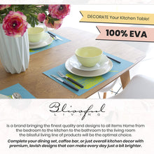 Load image into Gallery viewer, Blissful Living Set of 4 Placemats, Stain Resistant - Decorate Your Kitchen Table with Our Beautiful Rectangle pad placemat