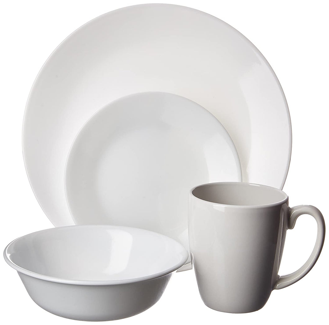 Corelle Livingware 16-Piece Dinnerware Set, Winter Frost White , Service for 4 [DISCONTINUED]