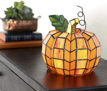 Load image into Gallery viewer, River of Goods 9" H Patch The Pumpkin Stained Glass Accent Lamp