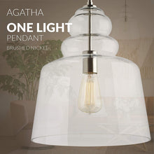 Load image into Gallery viewer, Sea Gull Lighting 6513501-962 Agatha One Light Pendant Hanging Modern Fixture, Brushed Nickel
