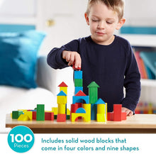 Load image into Gallery viewer, Melissa &amp; Doug 100-Piece Wood Blocks Set