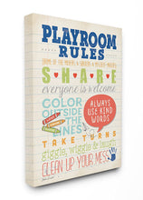 Load image into Gallery viewer, The Kids Room by Stupell Playroom Rules Notebook Paper Stretched Canvas Wall Art, 16 x 20, Multi-Color
