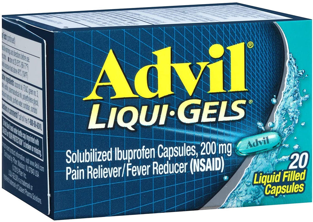 Advil Liqui-Gels 20s Size 20s Advil Ibuprofen Pain Relief Liquid Filled Capsules 20ct