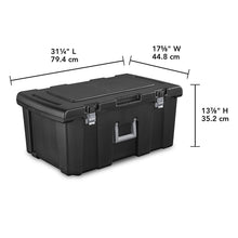 Load image into Gallery viewer, Sterilite 18429001 Footlocker, Black w/ Titanium Handle &amp; Galvanized Steel Latches, 1-Pack