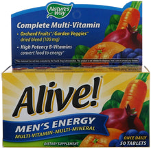 Load image into Gallery viewer, Alive! Men&#39;s 50+ Once Daily Multivitamin and Multimineral 50 Tablets