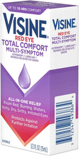 Load image into Gallery viewer, Visine Red Eye Total Comfort Multi-Symptom Eye Drops, All-in-One Astringent, Lubricant &amp; Redness Reliever Eye Drops for Irritated