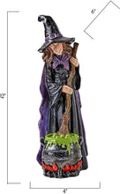 Load image into Gallery viewer, Worth Imports 12" Witch Stirring Pot Figurine, Black, Purple, Brown, Green, Orange