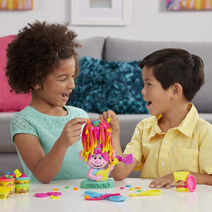 Play-Doh Trolls World Tour Rainbow Hair Poppy Styling Toy for Kids 3 Years and Up with 6 Non-Toxic Colors