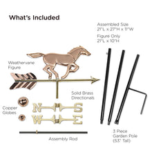 Load image into Gallery viewer, Good Directions 801PG Horse Garden Weathervane, Polished Copper with Garden Pole