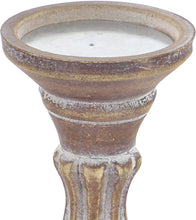 Load image into Gallery viewer, Turned Column Whitewashed Wood Candlesticks, Set of 3: 15", 13", 11"