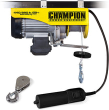 Load image into Gallery viewer, Champion Power Equipment-18890 Automatic Electric Hoist with Remote Control, 440/880-lb.