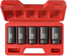 Load image into Gallery viewer, TEKTON 1/2-Inch Drive Deep Impact Socket Set, Inch, Cr-Mo, 6-Point, 1-3/16-Inch - 1-1/2-Inch, 5-Sockets | 4886