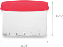 Load image into Gallery viewer, Cooking Light Stainless Steel Bowl Chopper Bench Ergonomic Handle, Multipurpose Dough Scraper for Culinary Use, Red