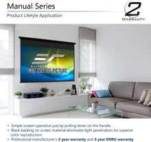 Load image into Gallery viewer, Elite Screens Manual Series, 100-INCH 4:3, Pull Down Manual Projector Screen with AUTO Lock,