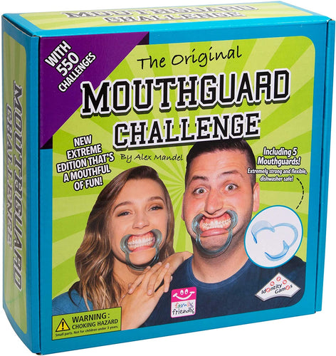 Identity Games Mouthguard Challenge Extreme Edition - Family Party Game with 550 Challenges and 5 Soft Mouthguards