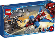 Load image into Gallery viewer, LEGO Marvel Spider-Man Spider-Jet vs Venom Mech 76150 Superhero Gift for Kids with Minifigures, Mech and Plane, New 2020 (371 Pieces)