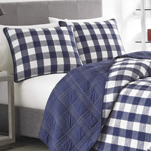 Load image into Gallery viewer, Eddie Bauer Lake House Plaid Quilt Set, Full/Queen, Blue