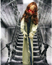 Load image into Gallery viewer, Haunted Hill Farm HHBABY-1FLSA Life-Size Animatronic Zombie, Indoor/Outdoor Halloween Decoration, Multi