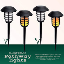 Load image into Gallery viewer, Bell+Howell Smart Solar Pathway Lights, Bright White &amp; Flickering Flame Solar Torches Waterproof Outdoor Lighting Landscape Lights Dusk to Dawn Auto On/Off for Garden Patio Yard