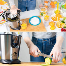 Load image into Gallery viewer, Electric Citrus Juicer Fruit Machines - Stainless Steal Electric Citrus Jucers Machine Fruit Squeezer Orange Lemon Lime Electric Citrus Juicers Extractor With Anti - Drip Citrus Press 160 Watt Motor